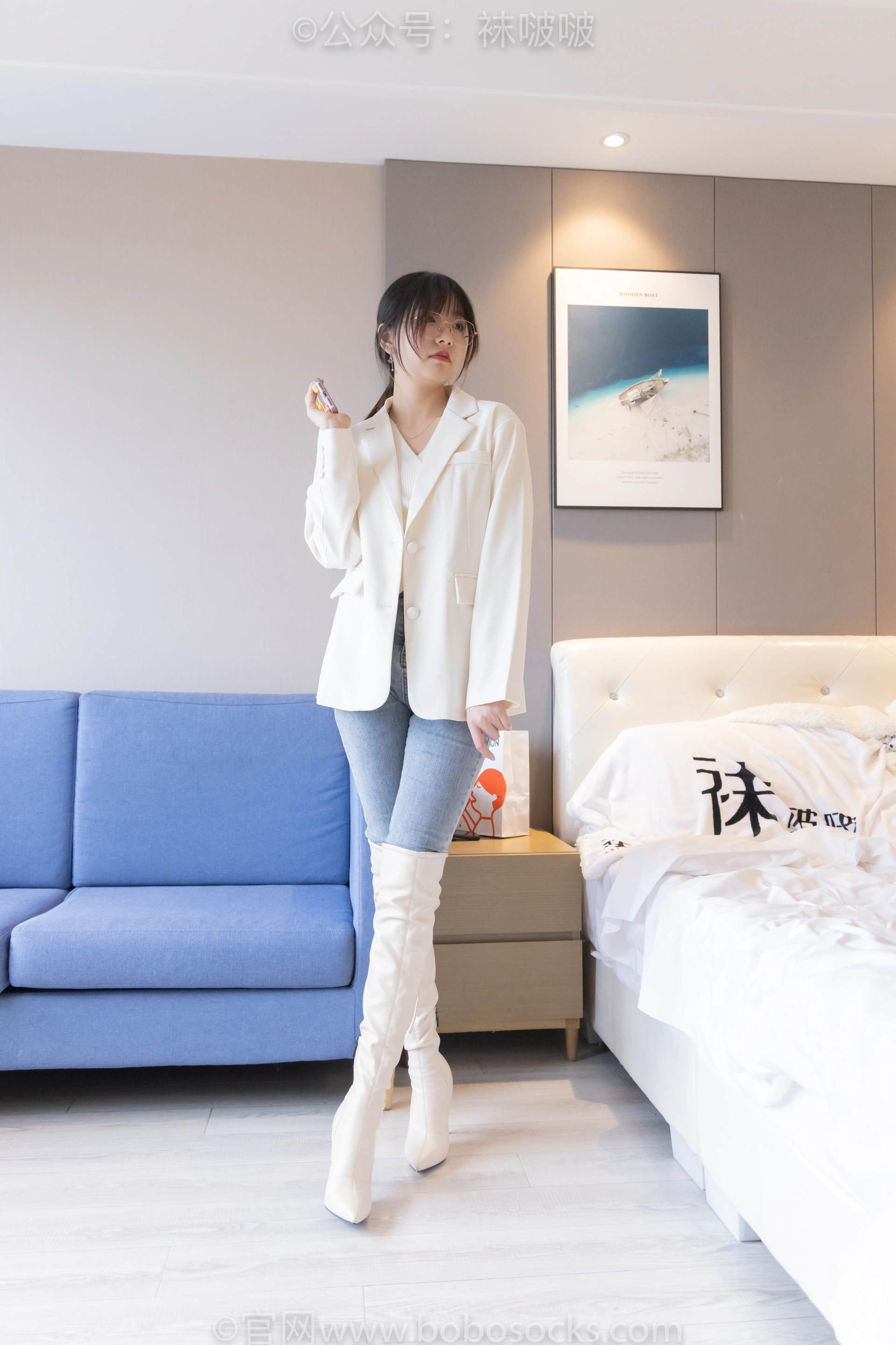 [BoBoSocks袜啵啵]NO.050 小甜豆-高跟长靴、白棉袜 2