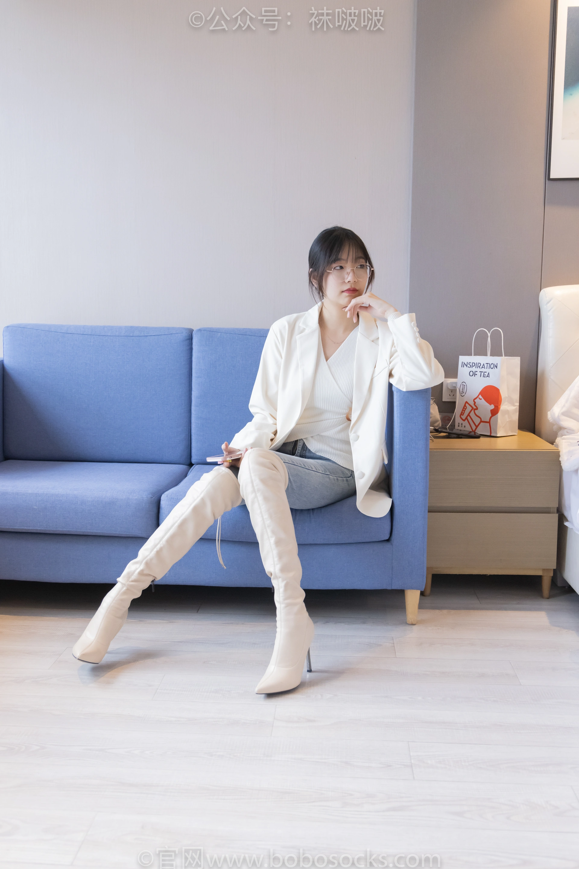[BoBoSocks袜啵啵]NO.050 小甜豆-高跟长靴、白棉袜 3